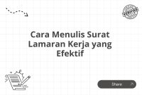 Cara Efektif Menulis Surat Lamaran Kerja