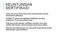 Manfaat Sertifikasi Profesi Bagi Individu dan Perusahaan Keuntungan Mengambil Sertifikasi Di Luar Kampus